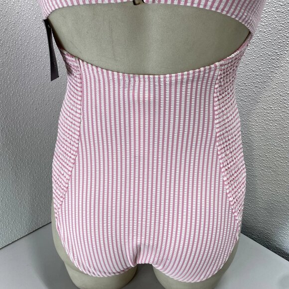 Kate Spade Smocked Begonia One-Piece Swimsuit • Size XS • Pink/White - Picture 4 of 12